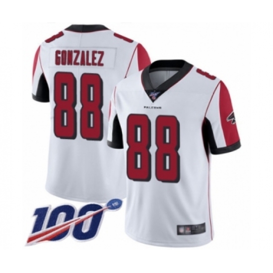 Men's Atlanta Falcons #88 Tony Gonzalez White Vapor Untouchable Limited Player 100th Season Football Jersey - Ujersey