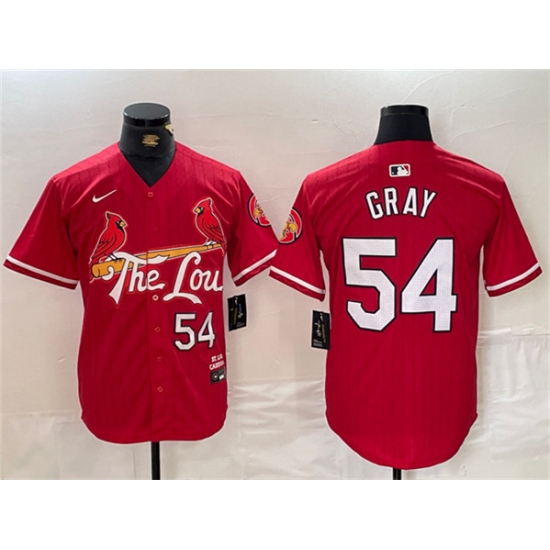Men's St. Louis Cardinals #54 Sonny Gray Red 2024 City Connect Stitched Baseball Jersey - Ujersey