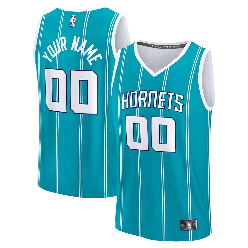 Men's Charlotte Hornets Fanatics Teal Fast Break Custom Jersey - Icon Edition - Ujersey NHL