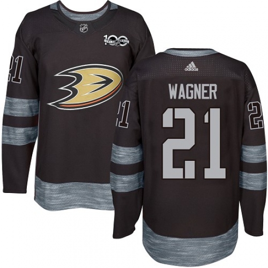 Men's Adidas Anaheim Ducks #21 Chris Wagner Premier Black 1917-2017 100th Anniversary NHL Jersey - Ujersey