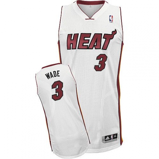 Youth Adidas Miami Heat #3 Dwyane Wade Authentic White Home NBA Jersey - Ujersey