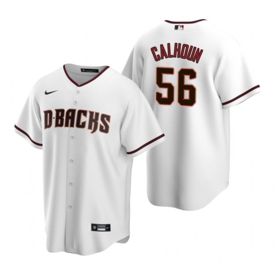 Men's Nike Arizona Diamondbacks #56 Kole Calhoun White Home Stitched Baseball Jersey - Ujersey