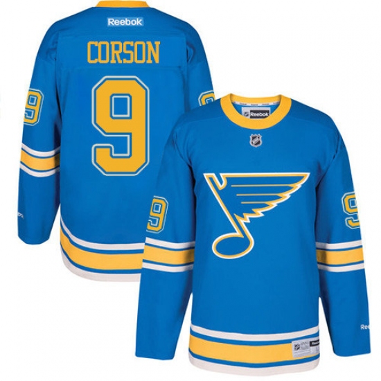 Youth Reebok St. Louis Blues #9 Shayne Corson Premier Blue 2017 Winter Classic NHL Jersey - Ujersey