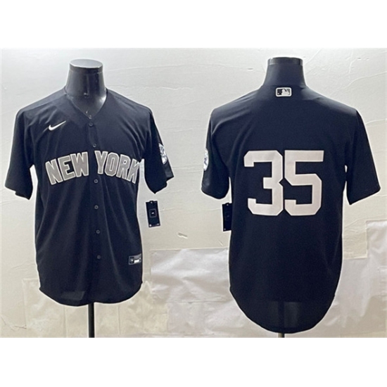 Men's New York Yankees #35 Cody Bellinger Black Cool Base Stitched Baseball Jersey - Ujersey
