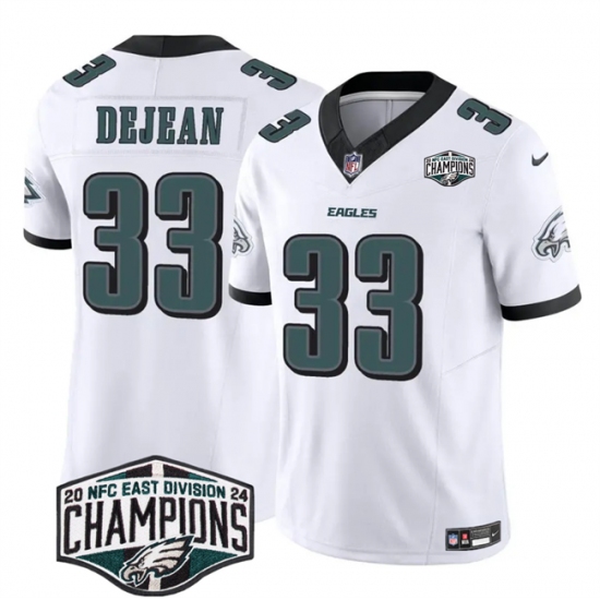Men's Philadelphia Eagles #33 Cooper DeJean White 2024 New NFC East Champions F.U.S.E. Vapor Untouchable Limited Stitched Football Jersey - Ujersey
