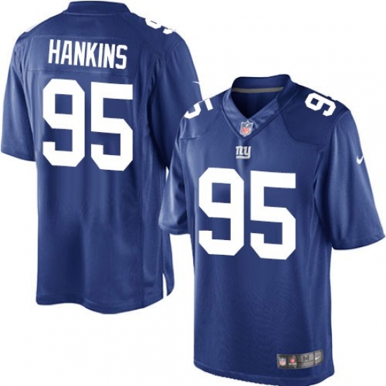 Youth Nike New York Giants #95 Johnathan Hankins Elite Royal Blue Jersey - Ujersey