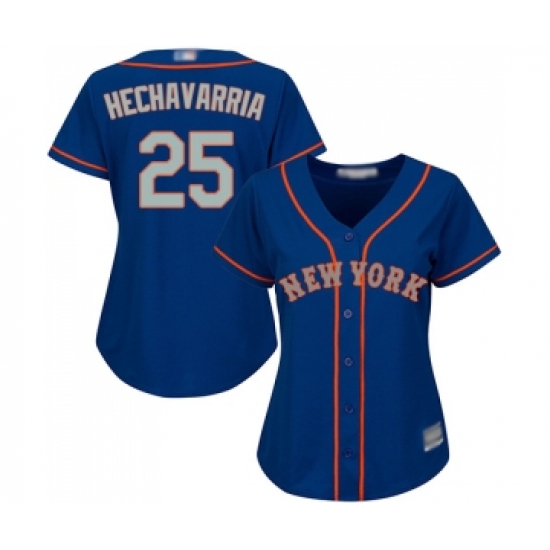 Women's New York Mets #25 Adeiny Hechavarria Authentic Royal Blue Alternate Road Cool Base Baseball Jersey - Ujersey