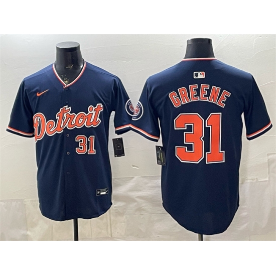 Men's Detroit Tigers #31 Riley Greene Navy 2026 Alternate Vapor Premier Limited Stitched Baseball Jersey