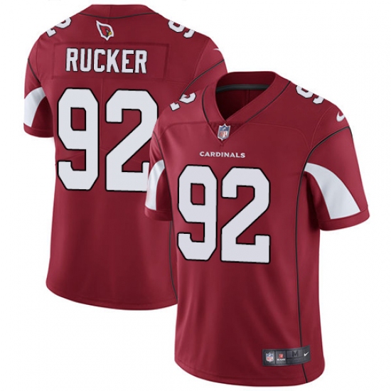 Men's Nike Arizona Cardinals #92 Frostee Rucker Red Team Color Vapor Untouchable Limited Player NFL Jersey - Ujersey