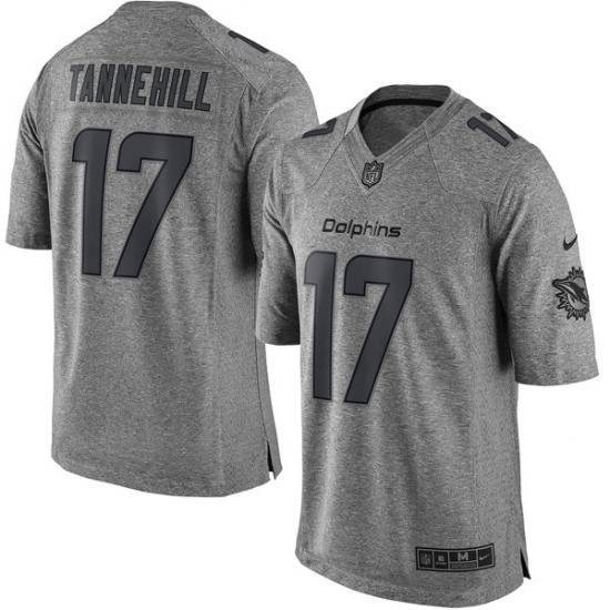 Men's Nike Miami Dolphins #17 Ryan Tannehill Limited Gray Gridiron NFL Jersey - Ujersey