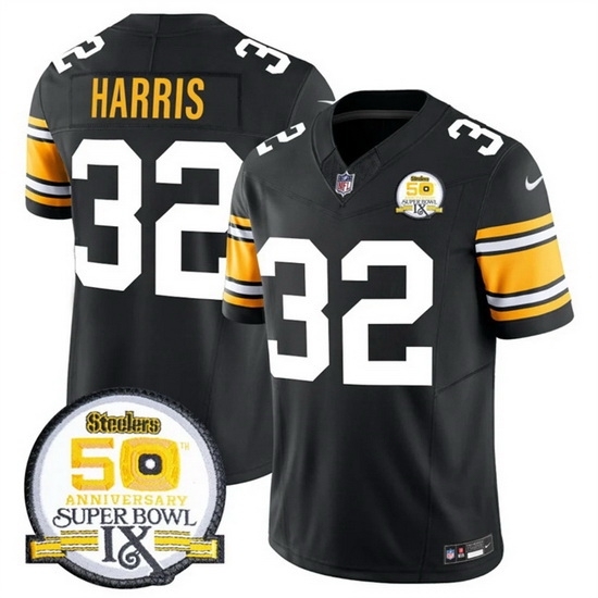 Men's Pittsburgh Steelers #32 Franco Harris Black 2024 F U S E 50th Anniversary Of Super Bowl IX Vapor Untouchable Limited Stitched Jersey - Ujersey