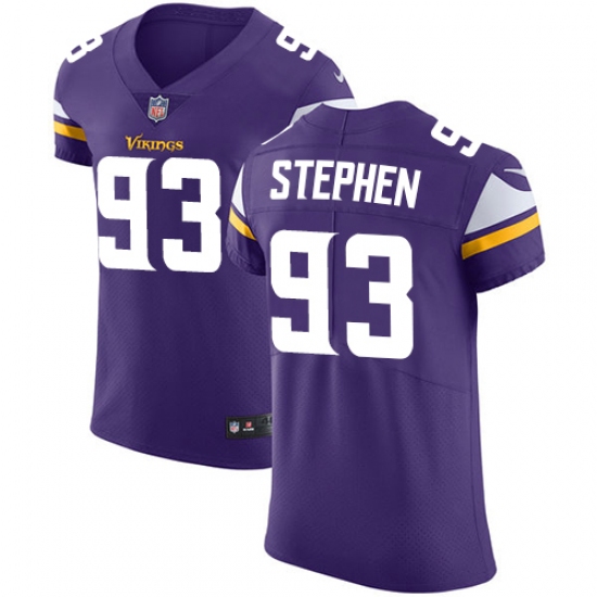 Men's Nike Minnesota Vikings #93 Shamar Stephen Purple Team Color Vapor Untouchable Elite Player NFL Jersey - Ujersey