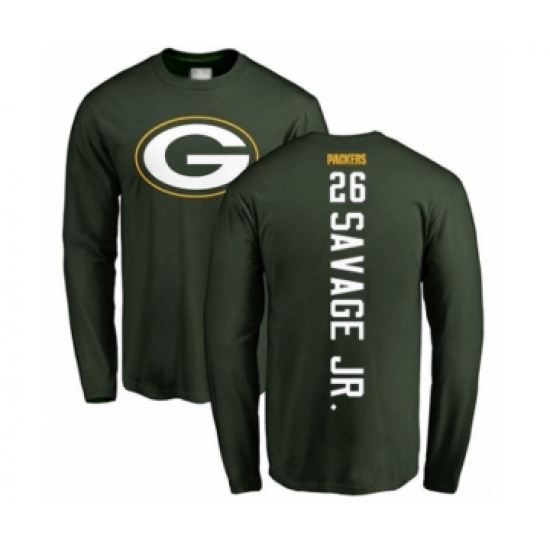 Football Green Bay Packers #26 Darnell Savage Jr. Green Backer Long Sleeve T-Shirt - Ujersey