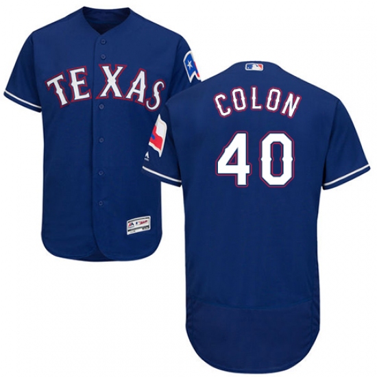 Men's Majestic Texas Rangers #40 Bartolo Colon Royal Blue Alternate Flex Base Authentic Collection MLB Jersey - Ujersey