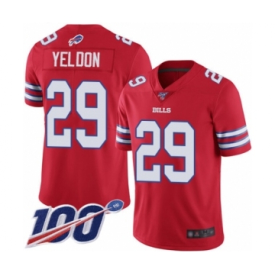 Youth Buffalo Bills #29 T.J. Yeldon Limited Red Rush Vapor Untouchable 100th Season Football Jersey - Ujersey