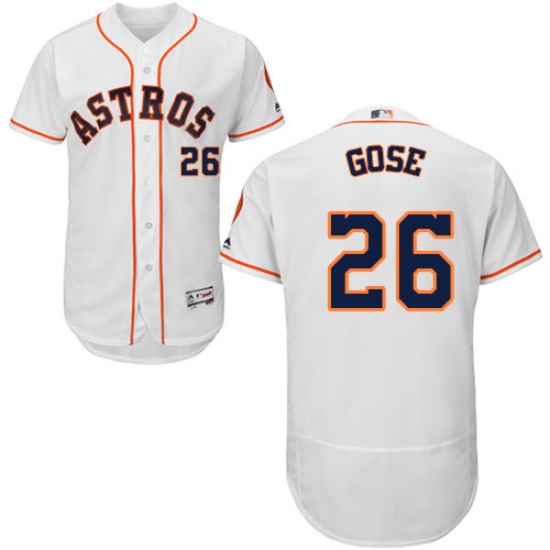 Men's Majestic Houston Astros #26 Anthony Gose White Home Flex Base Authentic Collection MLB Jersey - Ujersey
