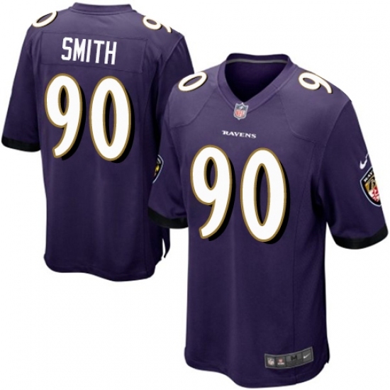 Men's Nike Baltimore Ravens #90 Za Darius Smith Game Purple Team Color NFL Jersey - Ujersey