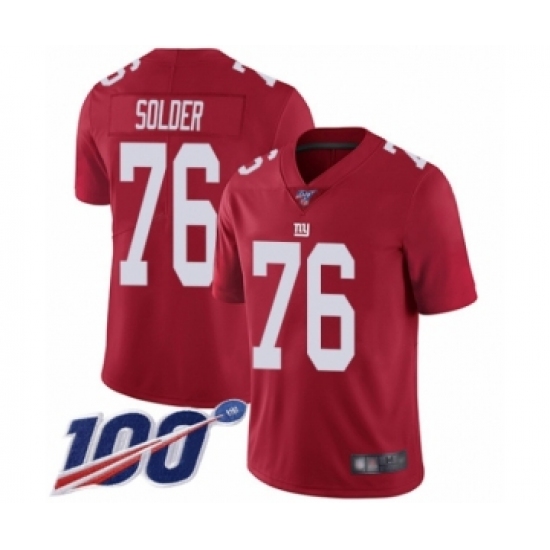 Men's New York Giants #76 Nate Solder Red Limited Red Inverted Legend 100th Season Football Jersey - Ujersey
