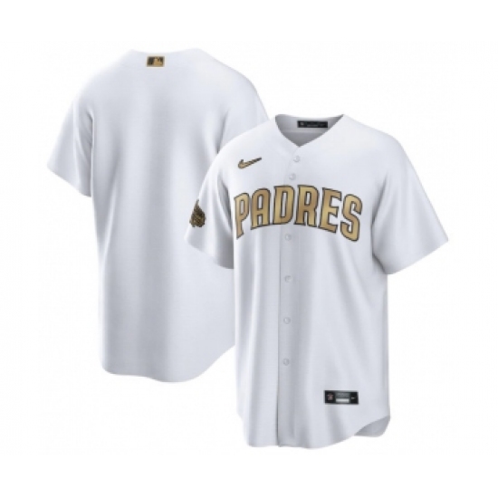 Men's San Diego Padres Blank White 2022 All-Star Cool Base Stitched Baseball Jersey - Ujersey
