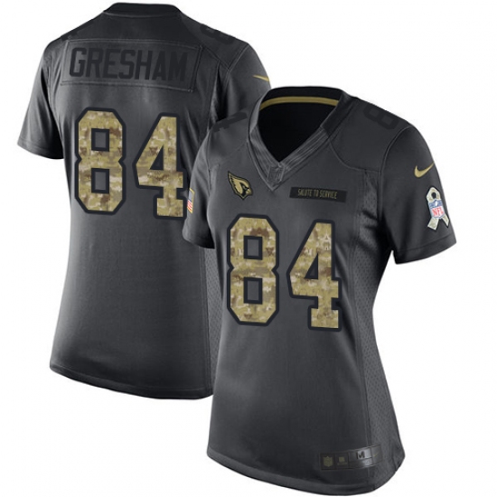 Women's Nike Arizona Cardinals #84 Jermaine Gresham Limited Black 2016 Salute to Service NFL Jersey - Ujersey