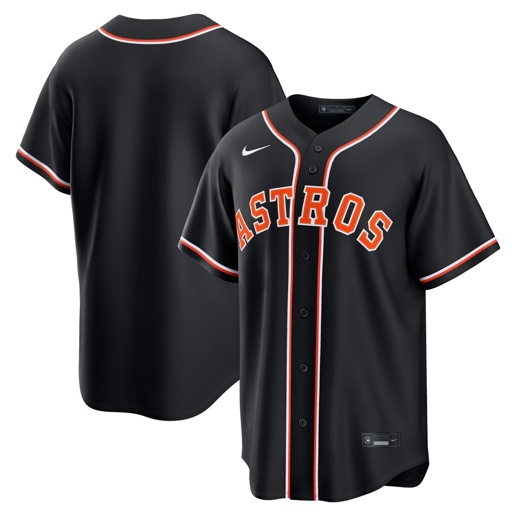 Men's Houston Astros Nike Fashion Replica Black Out Jersey - SUjersey01