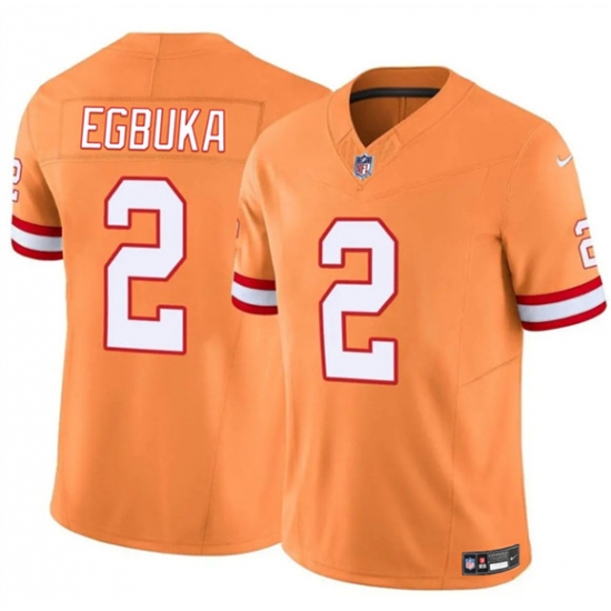 Men's Tampa Bay Buccaneers #2 Emeka Egbuka Orange 2025 Draft F.U.S.E. Throwback Limited Football Stitched Jersey - Ujersey
