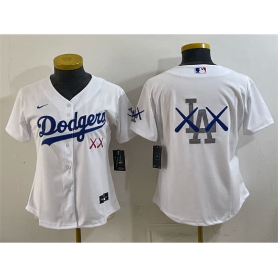 Youth Los Angeles Dodgers Team Big Logo White Vapor Premier Limited Stitched Baseball Jersey - Ujersey