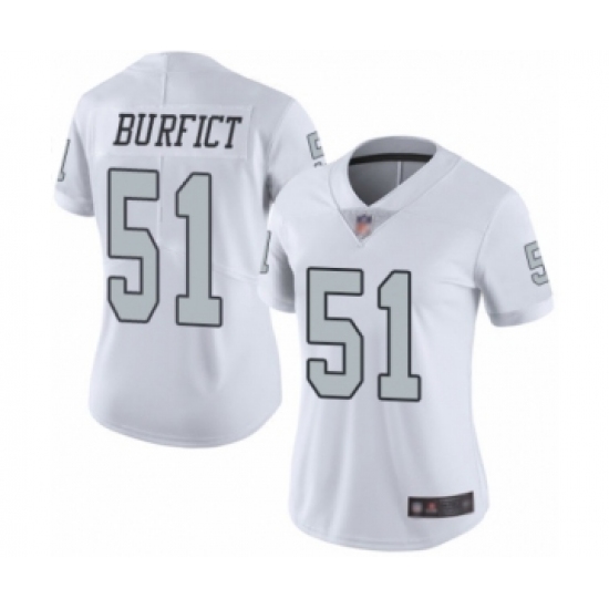 Women's Oakland Raiders #51 Vontaze Burfict Limited White Rush Vapor Untouchable Football Jersey