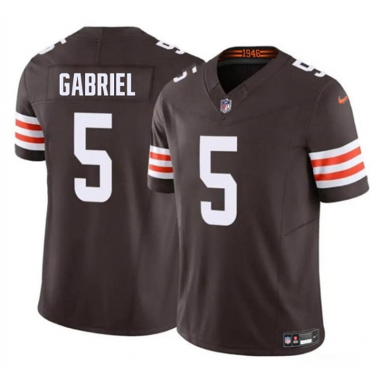 Men's Cleveland Browns #5 Dillon Gabriel 2025 Draft F.U.S.E. Vapor Limited Football Stitched Jersey - Ujersey