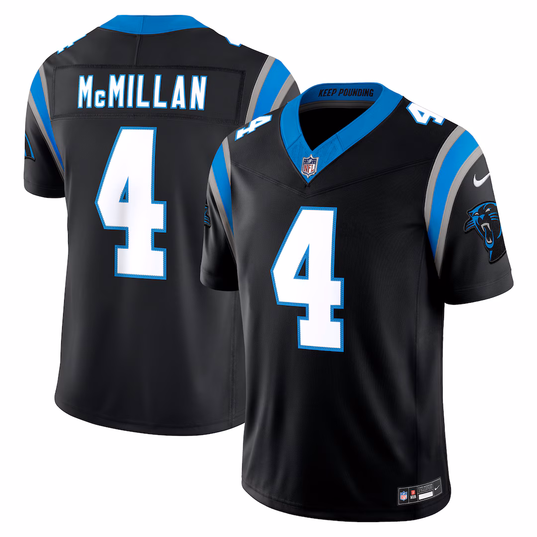 Men's Carolina Panthers Tetairoa McMillan Nike Black Team Vapor F.U.S.E. Stitched Limited Jersey