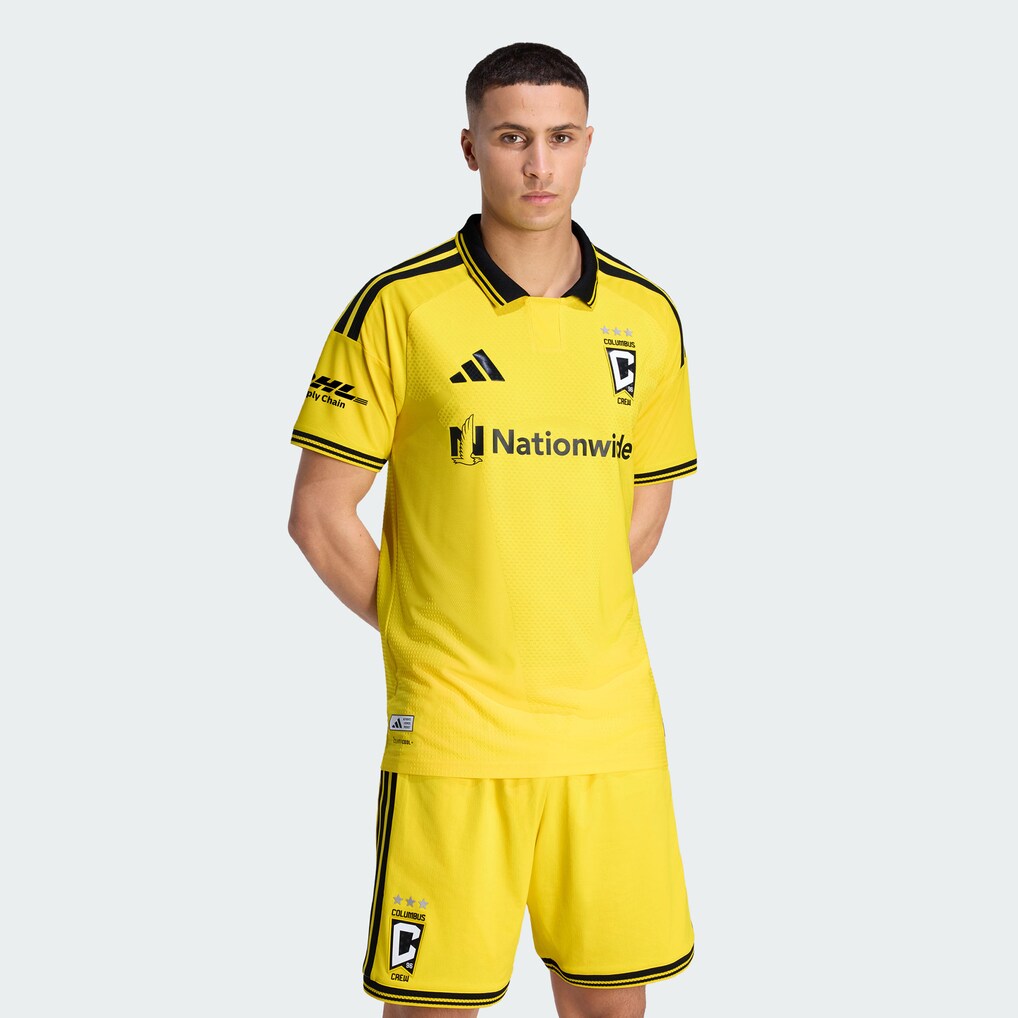 Men's Columbus Crew adidas Yellow 2026 The Crafted for Excellence Kit On-Field Authentic Patch Jersey - Ujersey