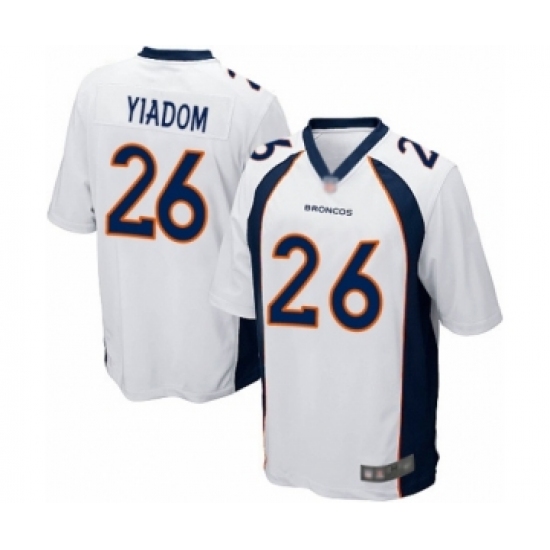 Men's Denver Broncos #26 Isaac Yiadom Game White Football Jersey - Ujersey