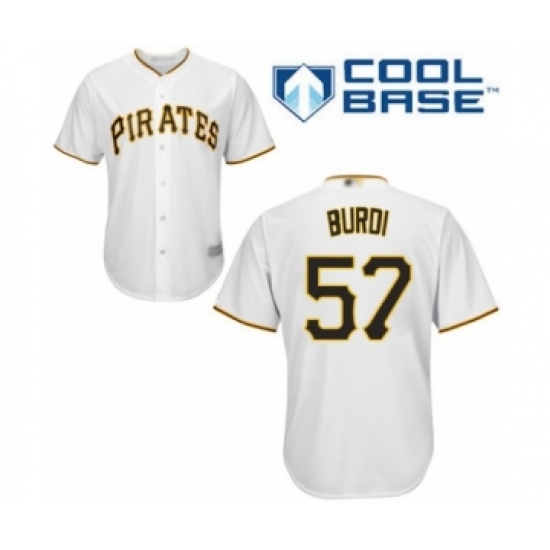 Youth Pittsburgh Pirates #57 Nick Burdi Authentic White Home Cool Base Baseball Player Jersey - Ujersey