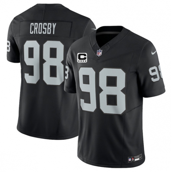Men's Las Vegas Raiders #98 Maxx Crosby Black 2025 F.U.S.E. With 4-Star C Vapor Limited Football Stitched Jersey - Ujersey