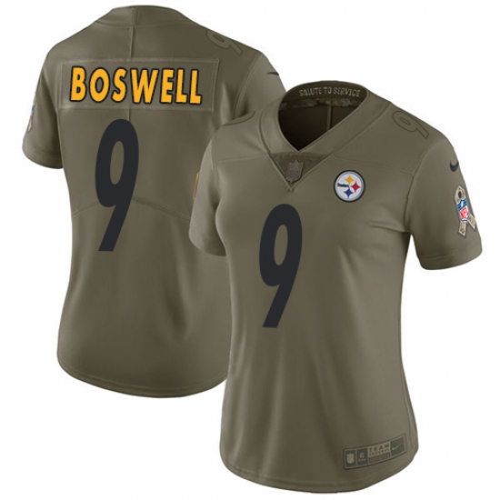 Women's Nike Pittsburgh Steelers #9 Chris Boswell Limited Olive 2017 Salute to Service NFL Jersey - Ujersey