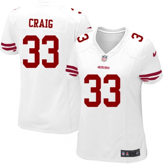 Women's Nike San Francisco 49ers #33 Roger Craig Game White NFL Jersey - Ujersey