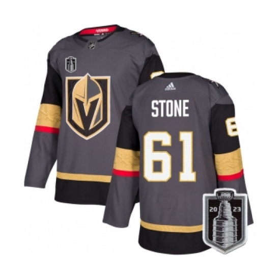 Men's Vegas Golden Knights #61 Mark Stone Gray 2023 Stanley Cup Final Stitched Jersey - Ujersey