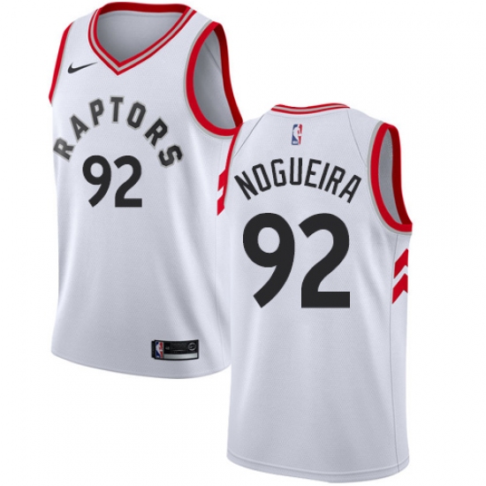 Women's Nike Toronto Raptors #92 Lucas Nogueira Swingman White NBA Jersey - Association Edition - Ujersey