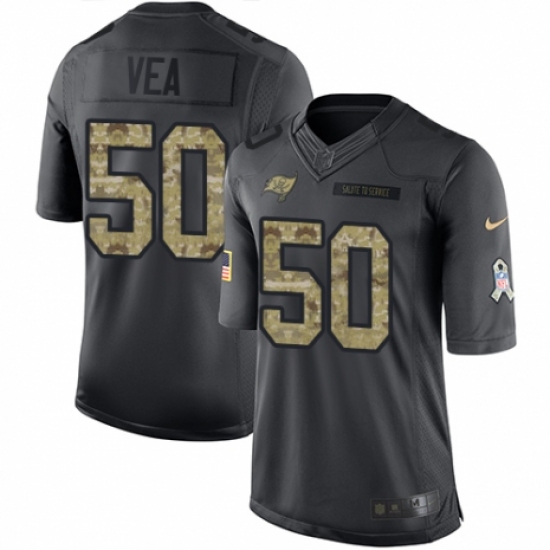 Men's Nike Tampa Bay Buccaneers #50 Vita Vea Limited Black 2016 Salute to Service NFL Jersey - Ujersey