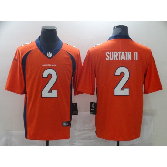 Men's Denver Broncos #2 Patrick Surtain II Nike Orange 2021 NFL Draft First Round Pick Limited Jersey - Ujersey