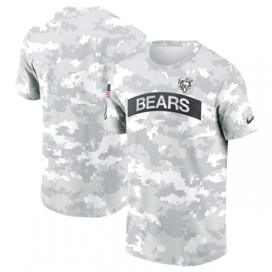 Men's Chicago Bears 2024 Arctic Camo Salute To Service Performance T-Shirt - Ujersey