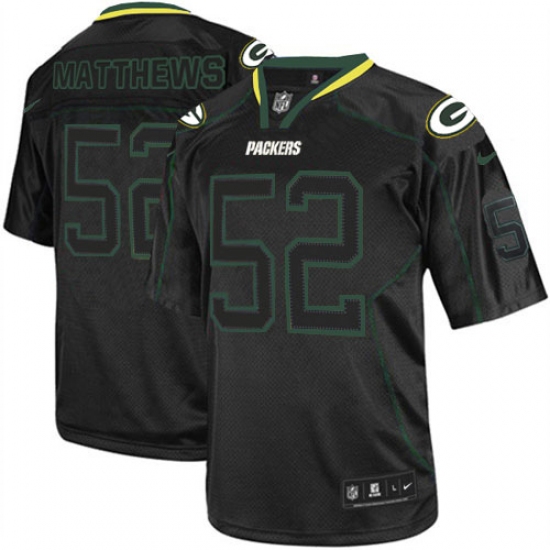 Youth Nike Green Bay Packers #52 Clay Matthews Elite Lights Out Black NFL Jersey - Ujersey