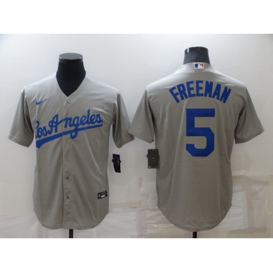 Men's Nike Los Angeles Dodgers #5 Freddie Freeman Gray Jersey - Ujersey