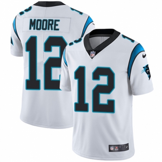 Men's Nike Carolina Panthers #12 D.J. Moore White Vapor Untouchable Limited Player NFL Jersey - Ujersey