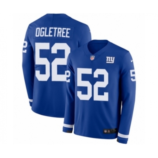 Youth Nike New York Giants #52 Alec Ogletree Limited Royal Blue Therma Long Sleeve NFL Jersey - Ujersey