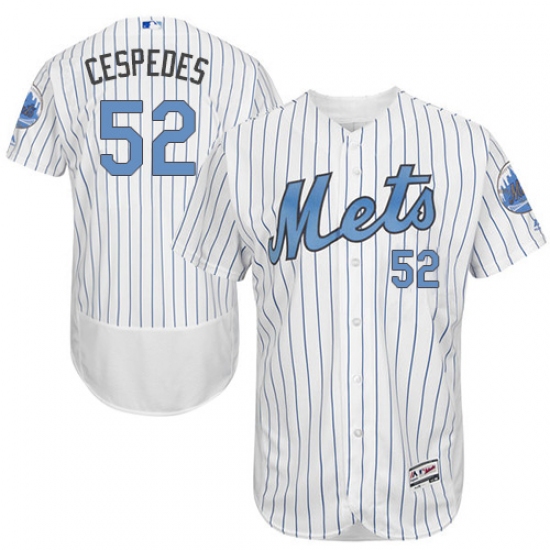 Men's Majestic New York Mets #52 Yoenis Cespedes Authentic White 2016 Father's Day Fashion Flex Base MLB Jersey - Ujersey