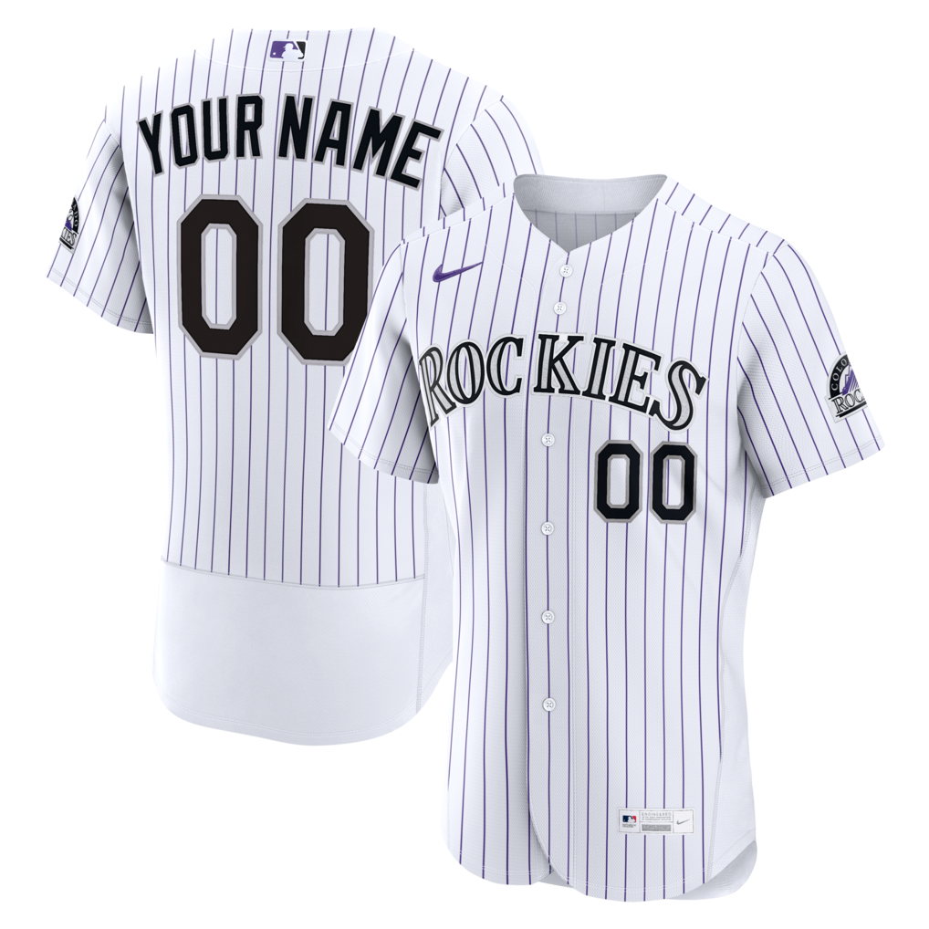 Men's Colorado Rockies Nike White Home Authentic Custom Jersey - Ujersey