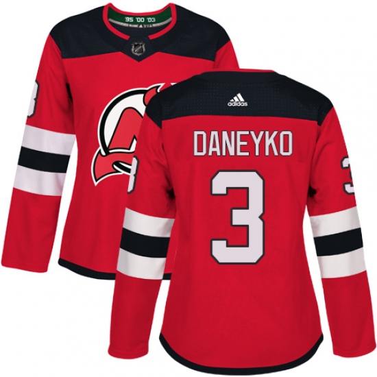Women's Adidas New Jersey Devils #3 Ken Daneyko Authentic Red Home NHL Jersey - Ujersey