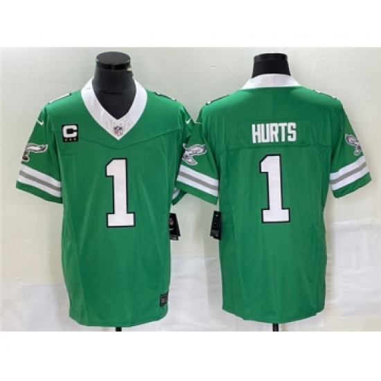 Men's Nike Philadelphia Eagles #1 Jalen Hurts Green 2023 F.U.S.E. Vapor Untouchable C Stitched Football Jerseys - Ujersey