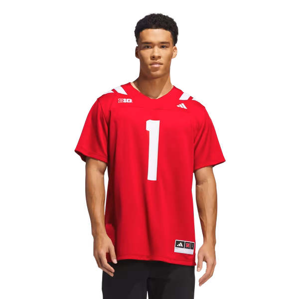Men's adidas #1 Scarlet Nebraska Huskers Home Premier Jersey - Ujersey